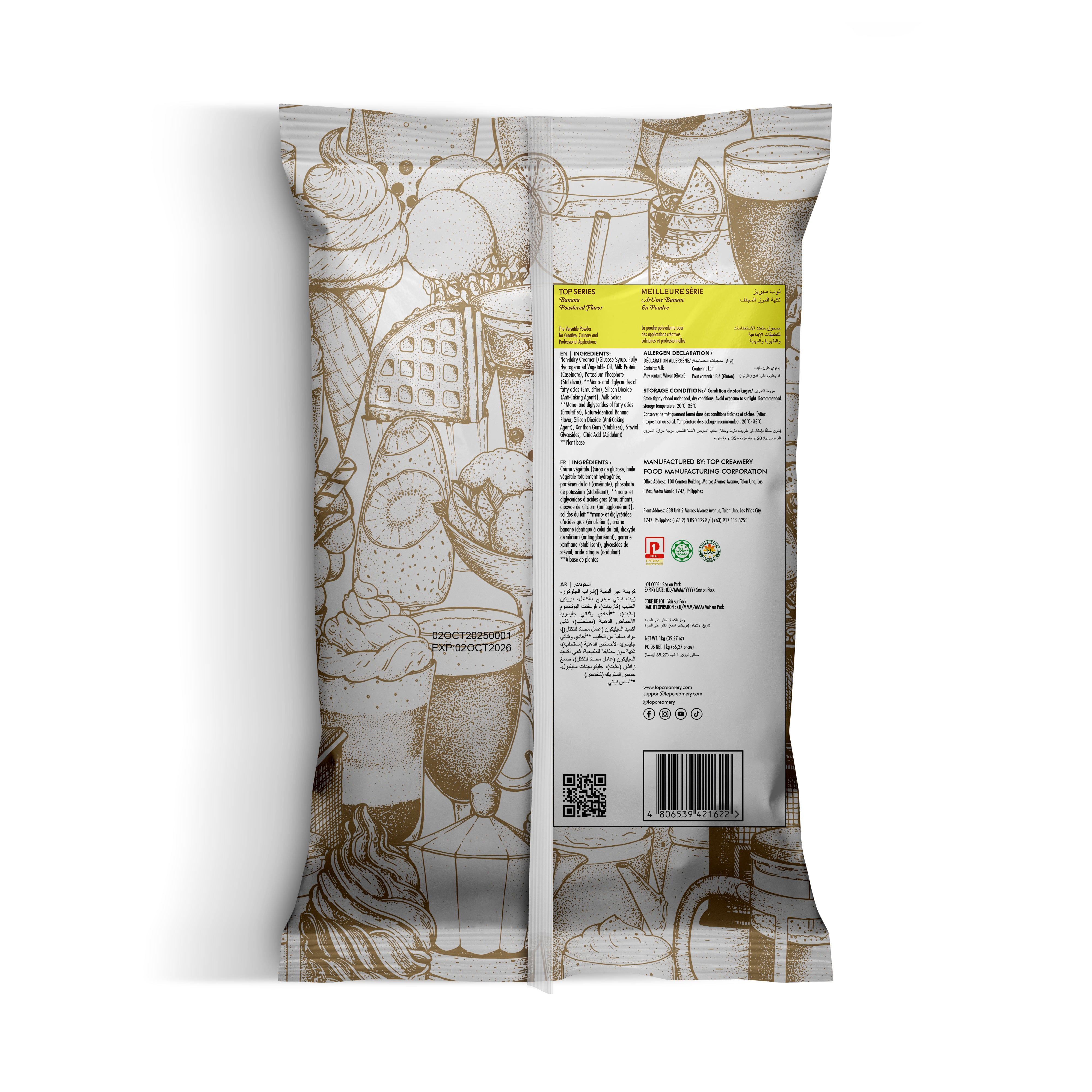 TOP Series Banana Powder Flavor 1kg