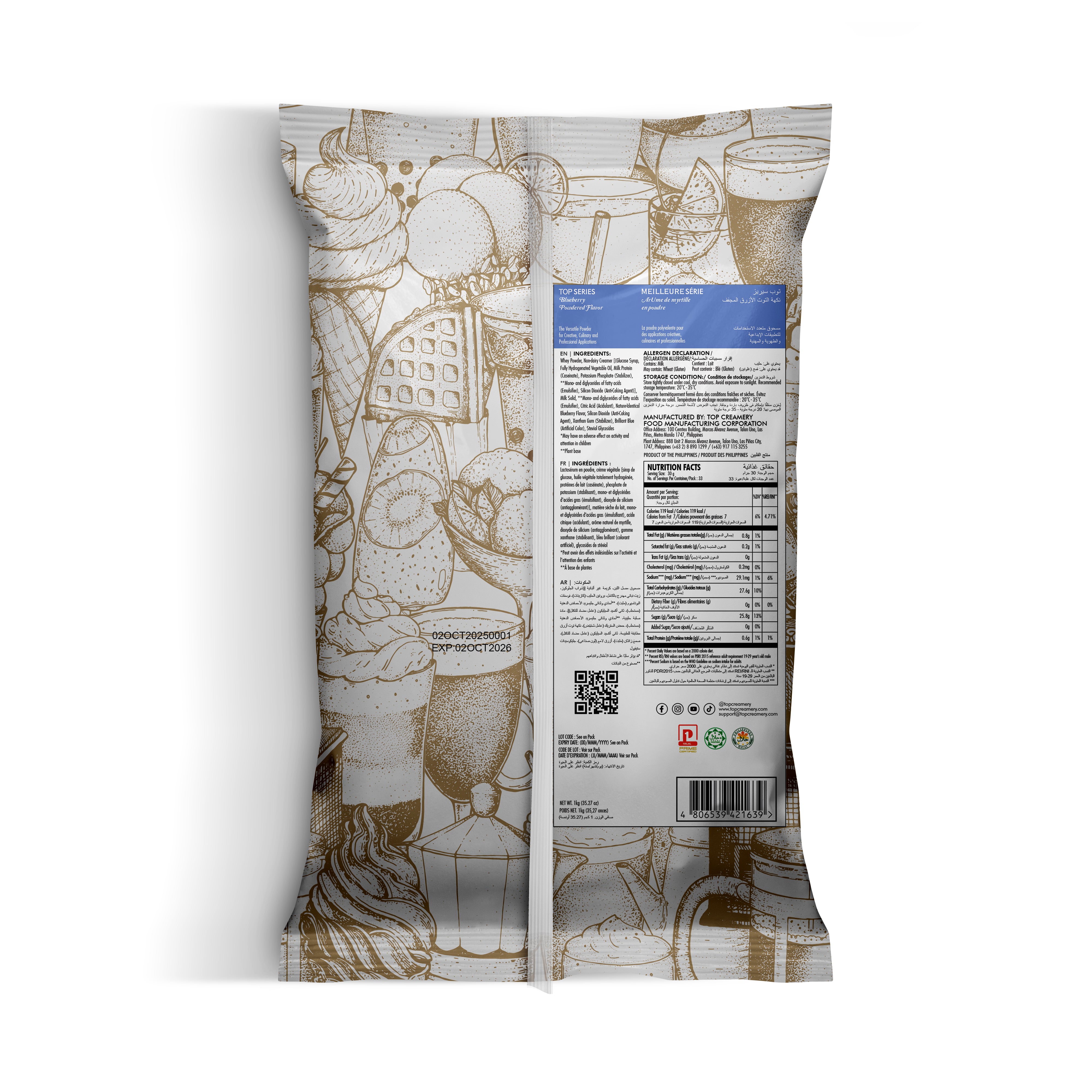 TOP Series Blueberry Powder Flavor 1kg