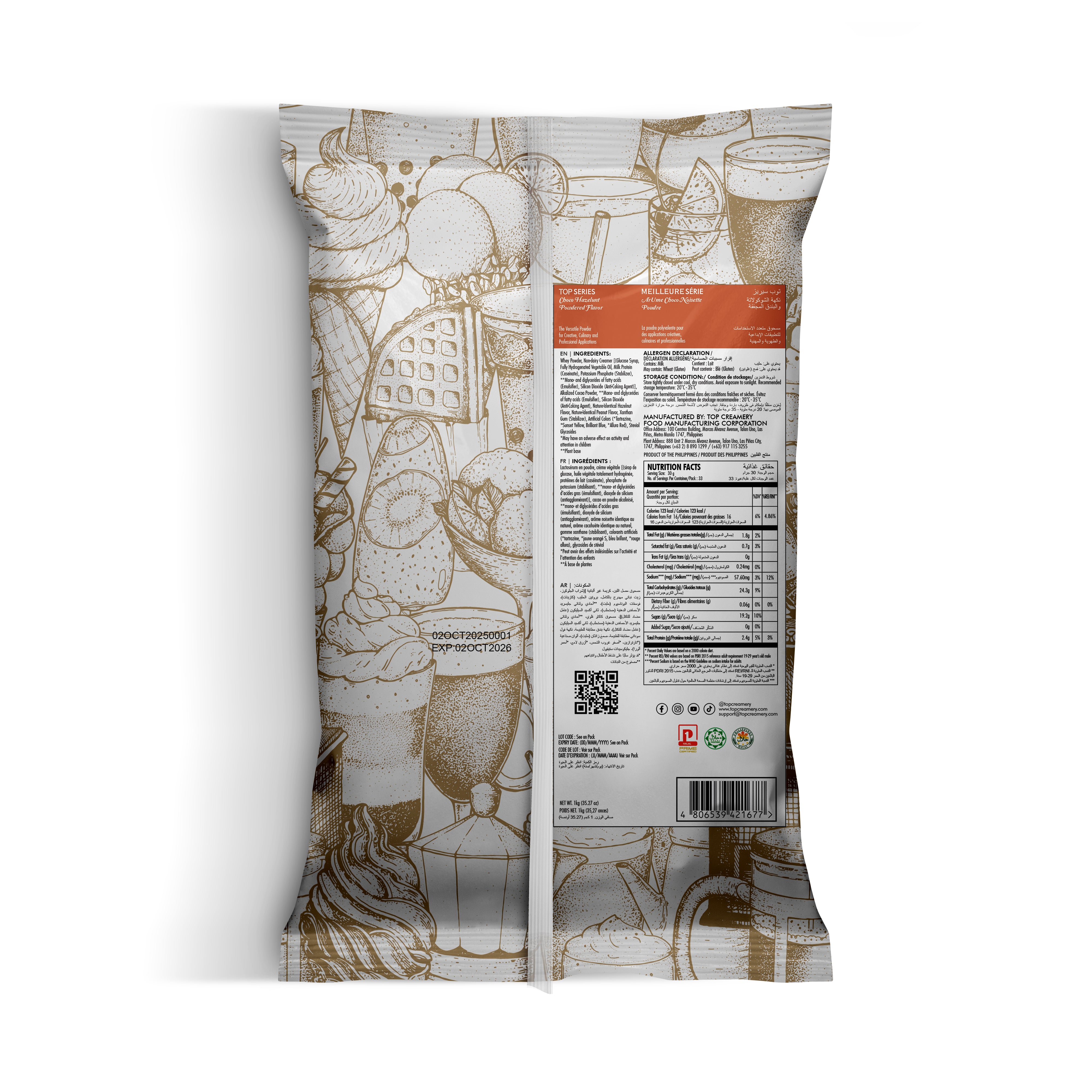 TOP Series Choco Hazelnut Powder 1kg
