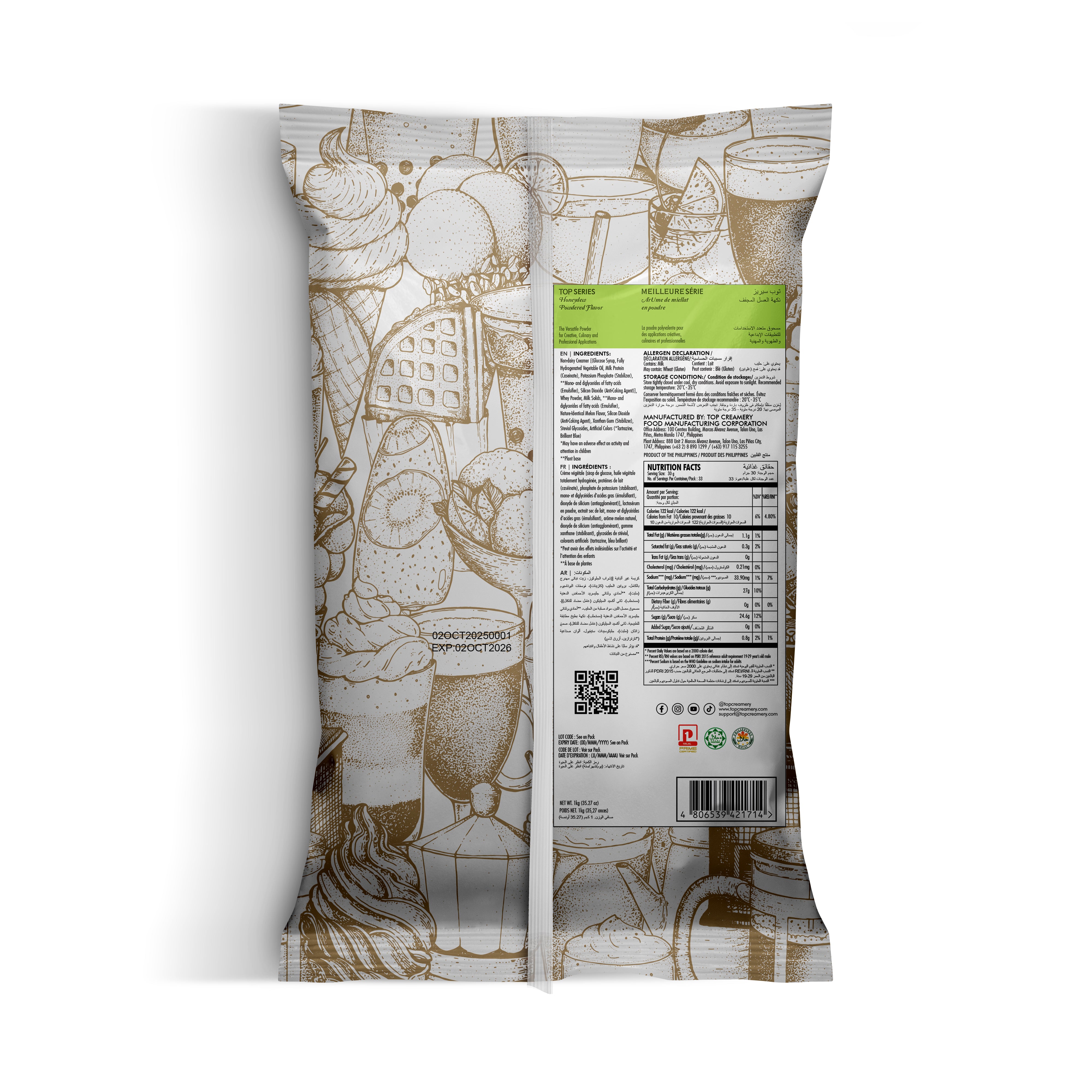 TOP Series Honeydew Powder Flavor 1kg