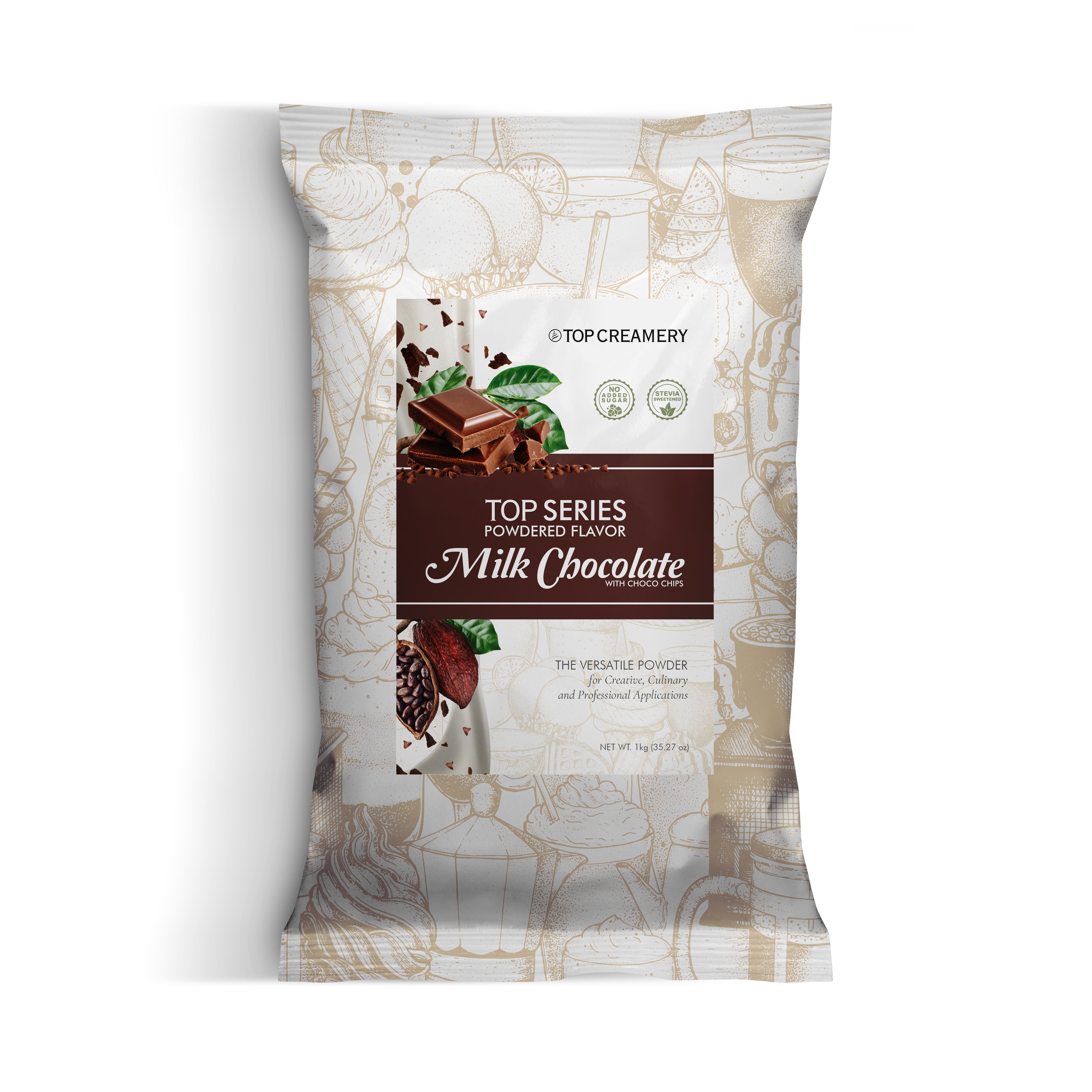 TOP Series Milk Chocolate with Choco Chips Powder 1kg - chocolate kisses