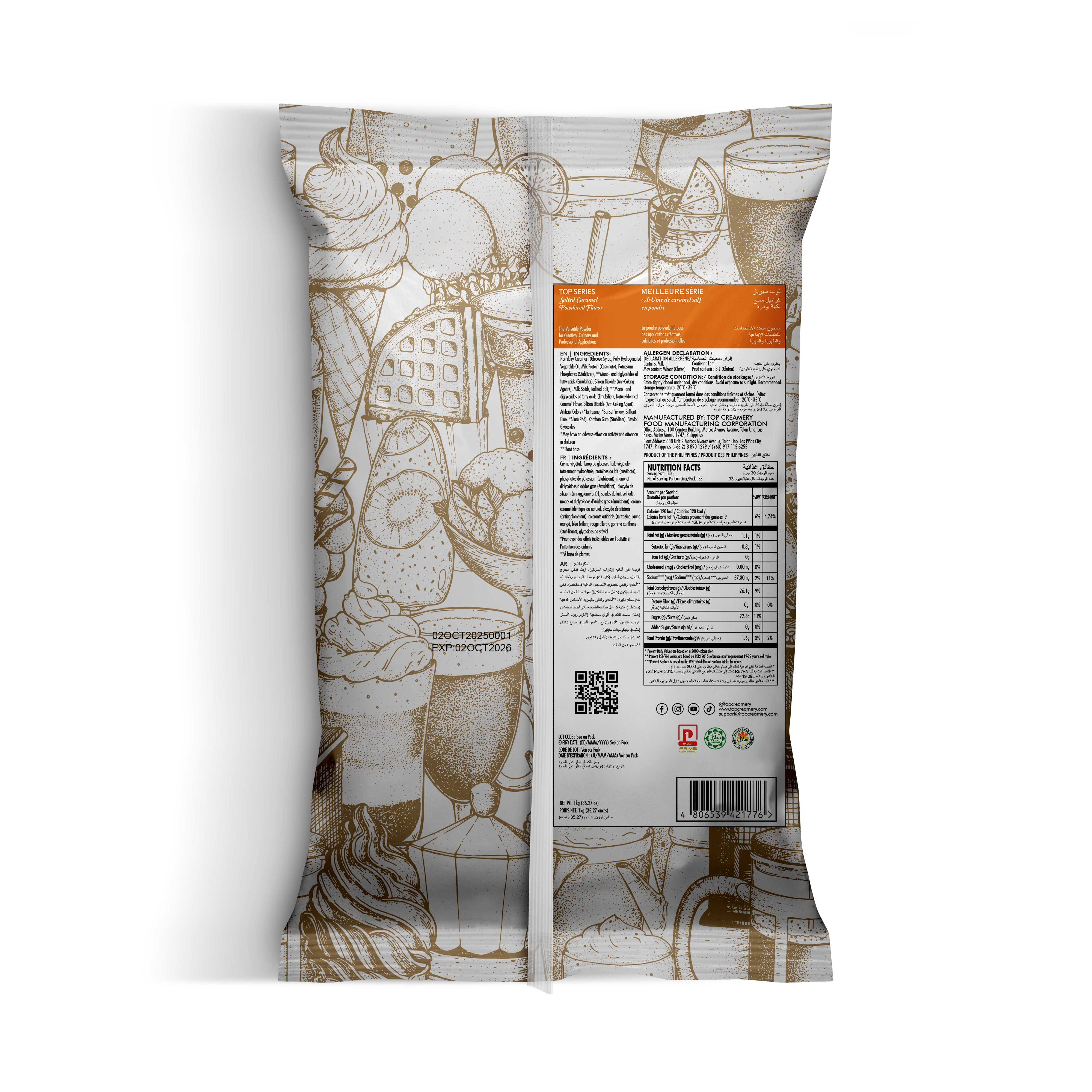TOP Series Salted Caramel Powder Flavor 1kg