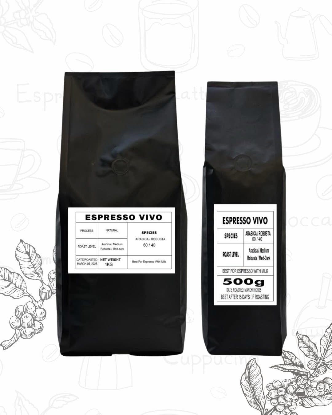 Espresso Vivo Roasted Beans  60/40